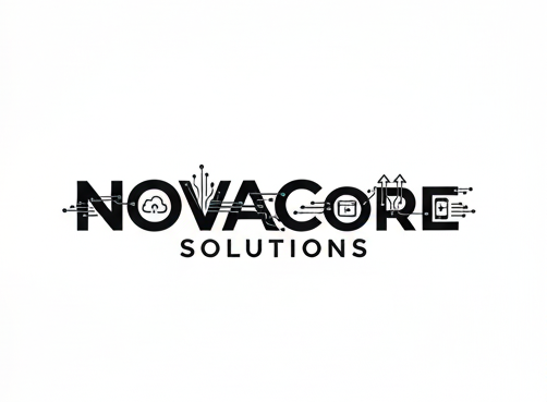 Logo Novacore en blanco y negro